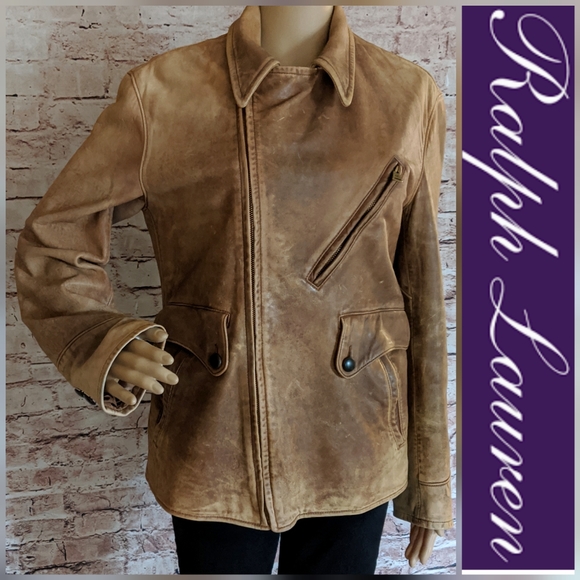 ralph lauren purple label leather jacket